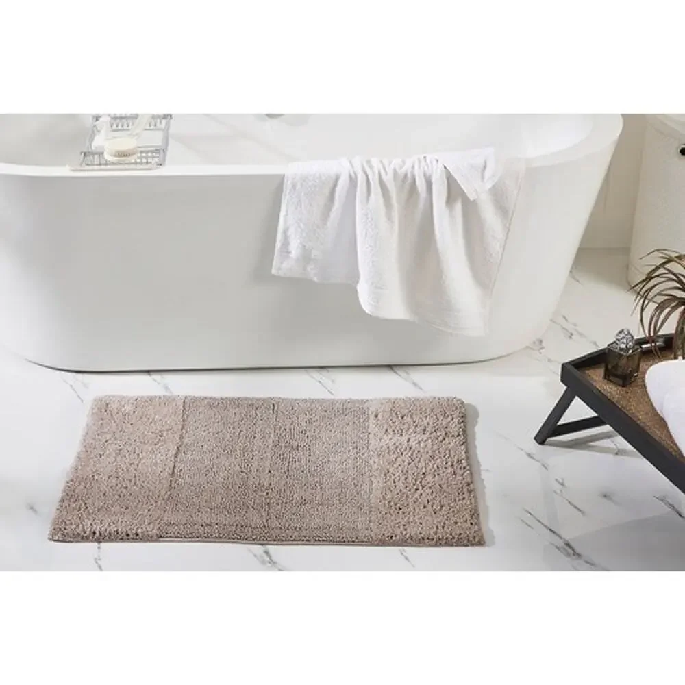 Better Trends Granada Sand 100% Cotton Rectangle Bath Rug 21x34 Anti-Skid Mat